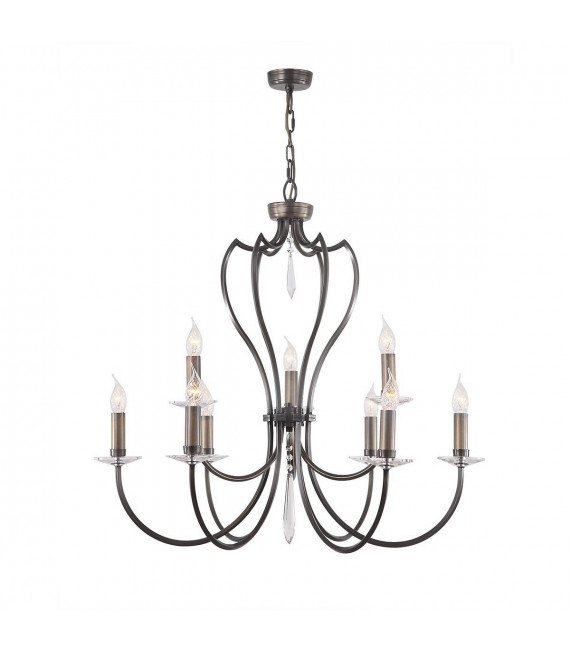 Lámpara colgante Pimlico, bronce oscuro, 6 bombillas