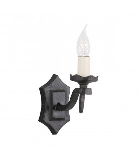 Pfarrwandlampe, schwarzes Schmiedeeisen, 1 Glühbirne