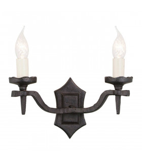 Lampada da parete Rectory, in ferro battuto nero, 1 lampadina