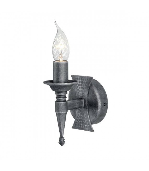 Applique Saxon, ferro battuto nero, 1 lampadina