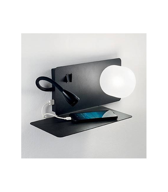 Lampada da parete nera BOOK 2 lampadine