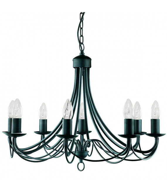 Pendelleuchte 8 Lampen Maibaum, mattschwarz