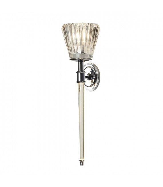 Aplique de baño Agatha cromo pulido, vidrio y acrílico