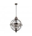 plafonnier ventilateur vintage 2 ampoules e27 max 60w brun patiné