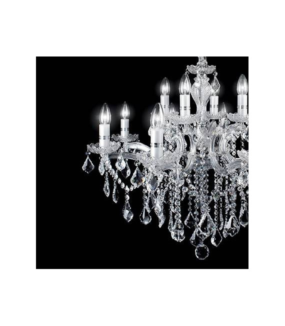 Suspension Chromée FLORIAN 12 ampoules
