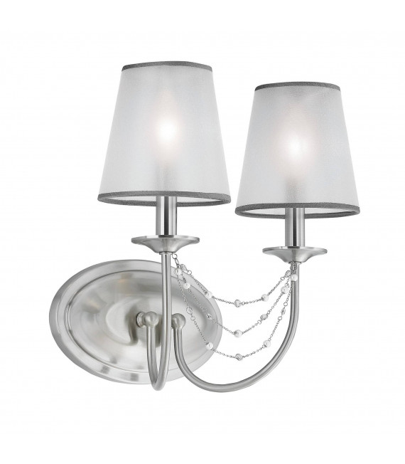 Lampada a sospensione Aveline, acciaio spazzolato, 5 lampadine, con paralume