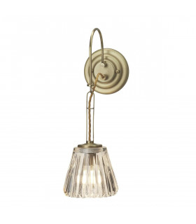 Applique Demelza finitura ottone e vetro