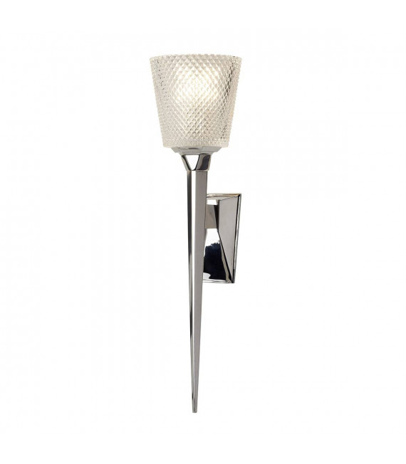 Verity Badezimmer Wandleuchte aus poliertem Chrom, Glas