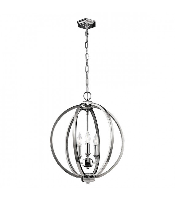 Corinne Pendelleuchte, mittel, poliertes Nickel, 3 Lichter