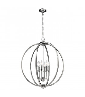 Corinne Pendelleuchte, poliertes Nickel, 6 Lichter