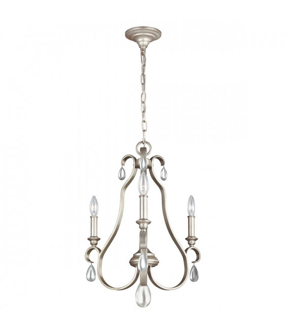 Lampada a sospensione Dewitt, argento con finitura dorata, 3 lampadine