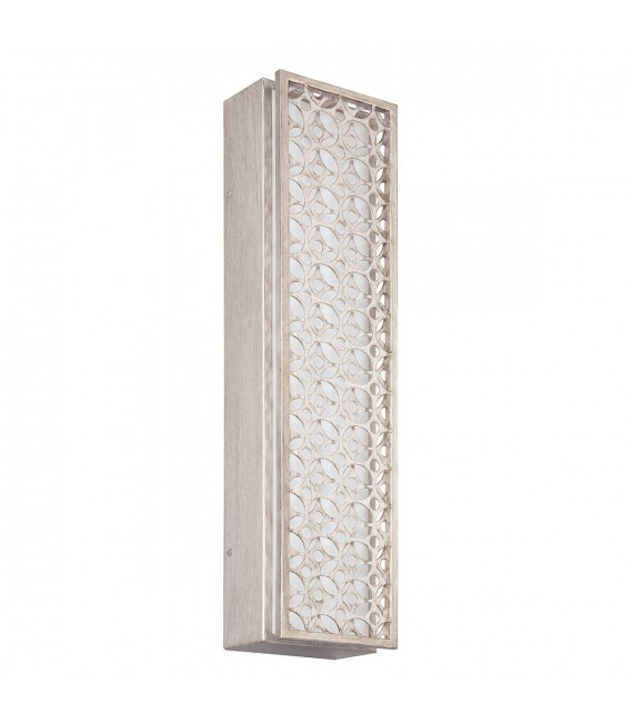 Lampada da parete Kenney, tela bianca e montatura grigio dorato, illuminazione a LED