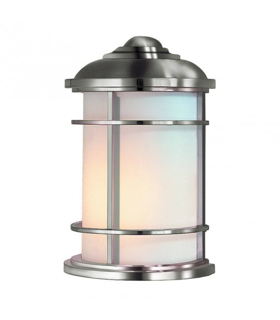 Aplique de exterior para faro, semicircular, acero cepillado