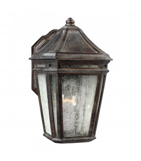 Lampada da parete per esterno Londontowne, acciaio castagno invecchiato e vetro usurato
