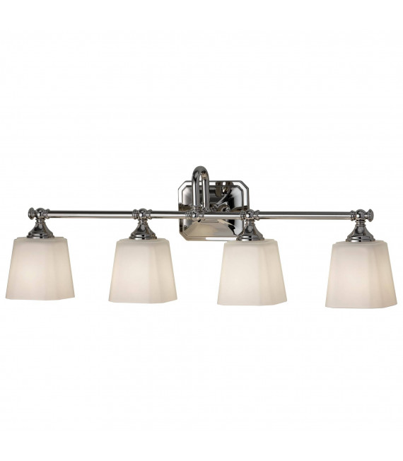 Aplique de pared Concord, cromo y vidrio, 2 bombillas
