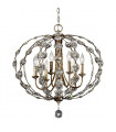 Suspension Gianna, argent et cristal , 4 ampoules