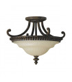 plafonnier ventilateur vintage 2 ampoules e27 max 60w brun patiné