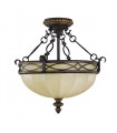 plafonnier ventilateur vintage 2 ampoules e27 max 60w brun patiné