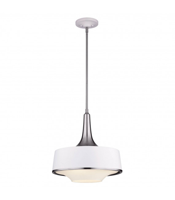 Lámpara colgante Holloway, acero cepillado y vidrio opal, negro, 4 bombillas