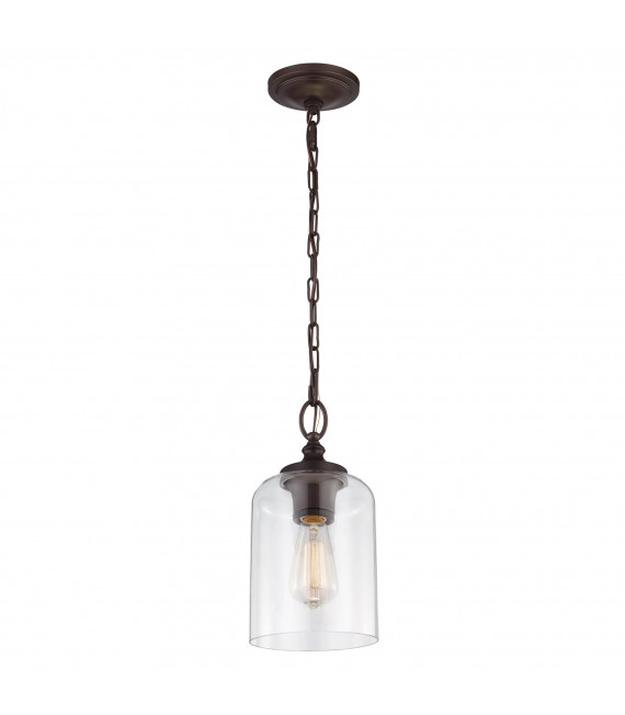 Hounslow Pendelleuchte, poliertes Nickel und Glas