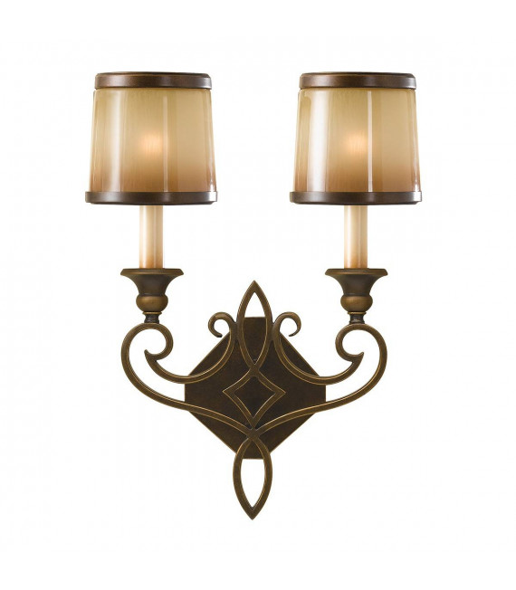Justine Wandleuchte, Bronze und Glas