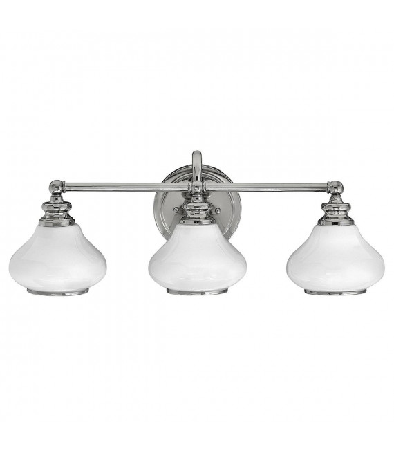 Ainsley Badezimmer Wandleuchte, Chrom poliert, Opalglas, 3 LEDs