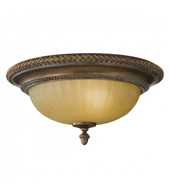 Suspension Kelham, bronze doré et verre Scavo, 4 ampoules