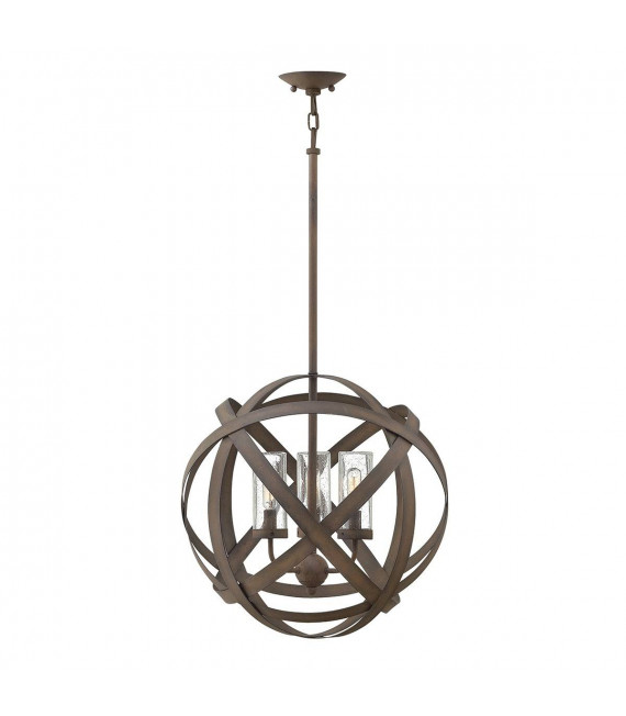 Carson Pendelleuchte, 47 cm, antikes Eisen, 3 Lichter