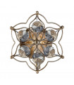 Suspension Leila, argent bruni et cristal , 6 ampoules
