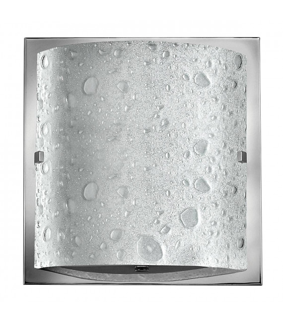 Daphne Wandleuchte, Chrom poliert, Glas mit Blasenmuster, LED