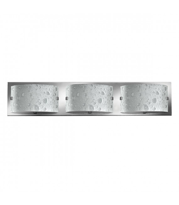 Lampada da parete Daphne, cromo lucido, vetro a bolle, LED, 3 luci