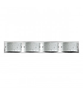 Daphne Wandleuchte, poliertes Chrom, Glas mit Blasenmuster, LED, 4 Lichter