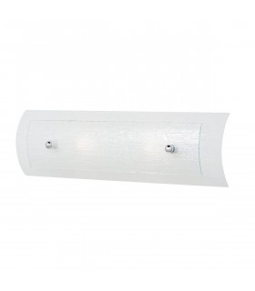 Lampada da parete Duet, vetro satinato e bianco, cromo lucido, LED, 2 luci