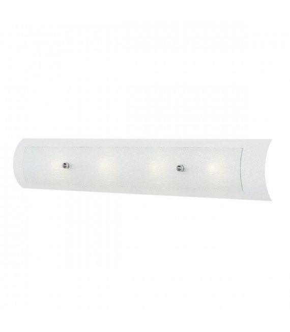 Lampada da parete Duet, 76,2 cm, vetro satinato e bianco, cromo lucido, LED, 4 luci