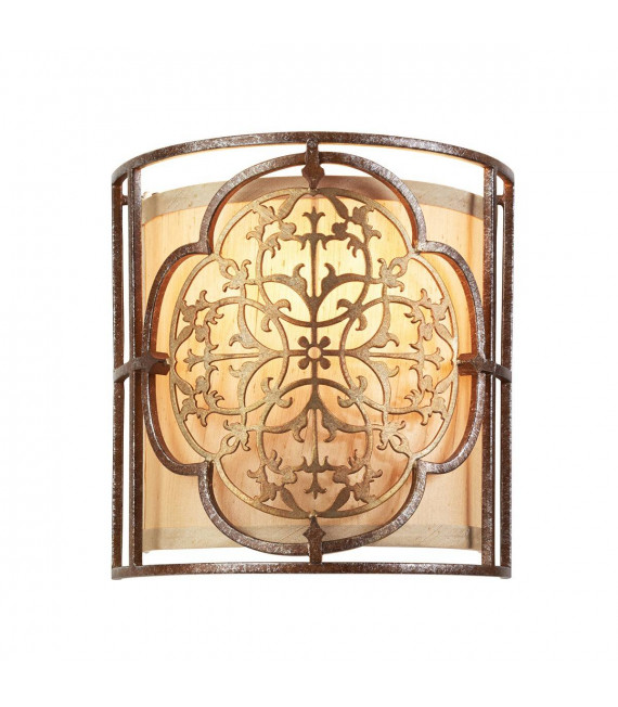 Lampada da parete Leila, argento brunito e cristallo, 1 lampadina