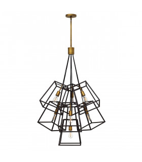 Lampada a sospensione Fulton, bronzo, 7 luci