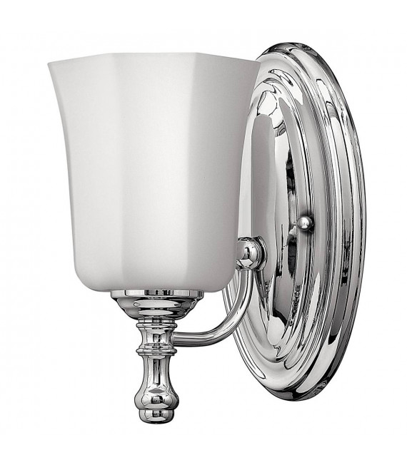 Shelly Wandleuchte, poliertes Chrom, weißes Glas, LED