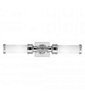 Payne Ornate Wandleuchte, poliertes Chrom und Opalglas, 1 Glühbirne