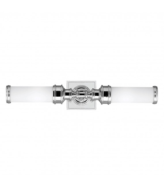 Lámpara de pared Payne Ornate, cromo pulido y vidrio opal, 1 bombilla