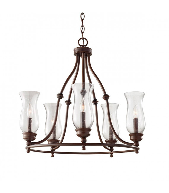 Pendente Pickering Lane, bronzo e vetro, 3 lampadine