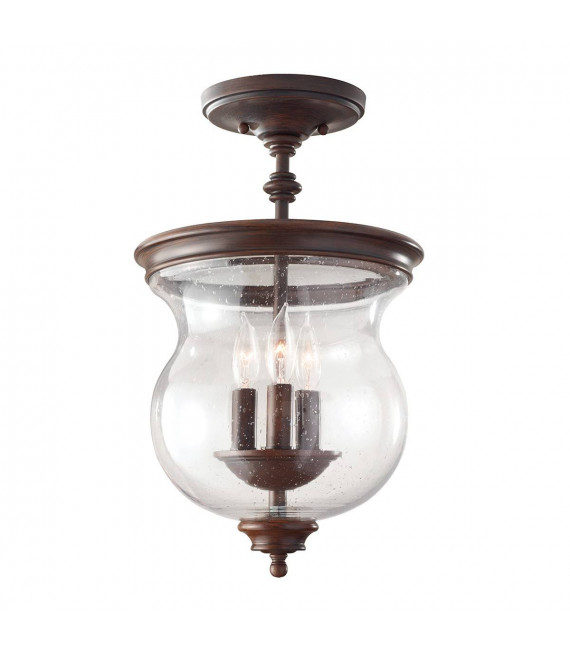Pickering Lane Anhänger, Bronze und Glas, 1 Glühbirne