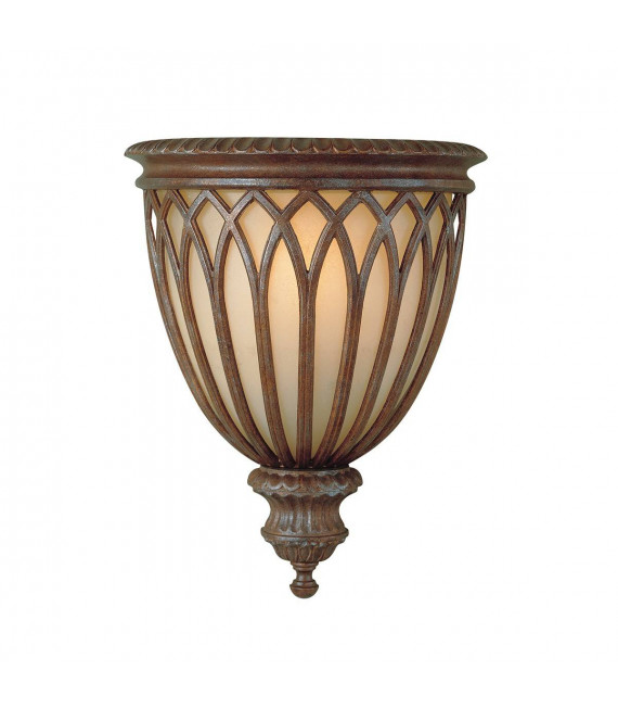 Lampada da parete Stirling Castle, bronzo e vetro, 1 lampadina