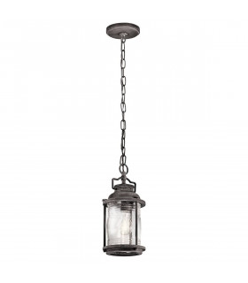 Lámpara colgante de exterior Ashland Bay, zinc, vidrio