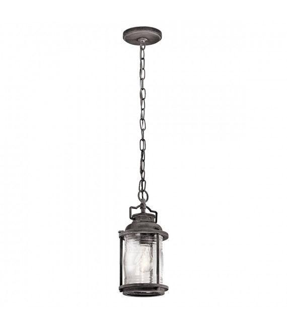Lámpara colgante de exterior Ashland Bay, zinc, vidrio