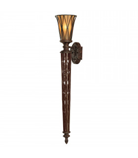 Lampada da terra Opera con paralume in vetro scavo
