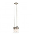 Suspension Brinley, nickel brossé, verre, 3 éclairages