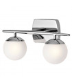 Applique Jasper, chrome poli, verre opale, 2 LED