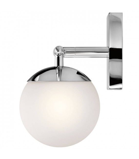 Applique Jasper, chrome poli, verre opale, 2 LED