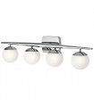 Applique Jasper, chrome poli, verre opale, 4 LED