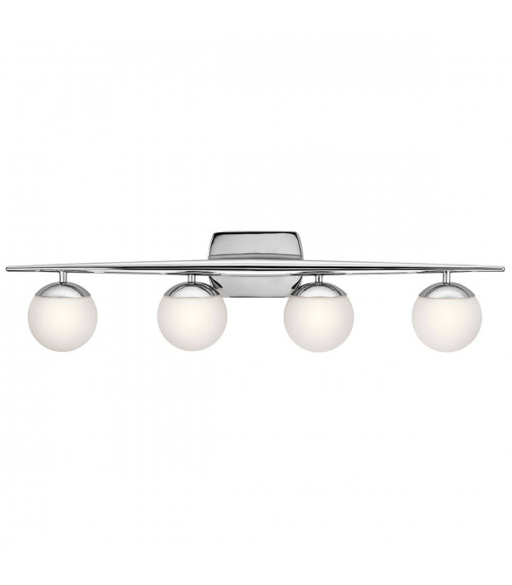 Jasper Wandleuchte, Chrom poliert, Opalglas, 4 LEDs